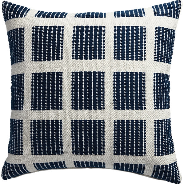 Quad 20" pillow- Blue, White- with down-alternative insert - Image 0