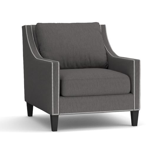 Pasadena Upholstered Armchair - Denim, Charcoal - Image 0