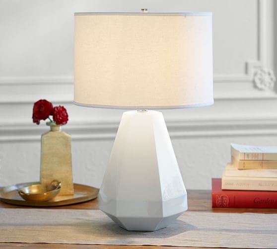 Halle Faceted Ceramic Lamp - Image 0