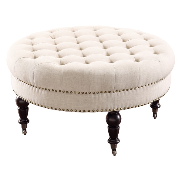 Isabelle Round Tufted Ottoman - Image 0