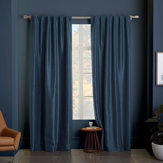 Greenwich Curtain + Blackout Liner - Blue Lagoon -  96"l x 48"w - Image 0