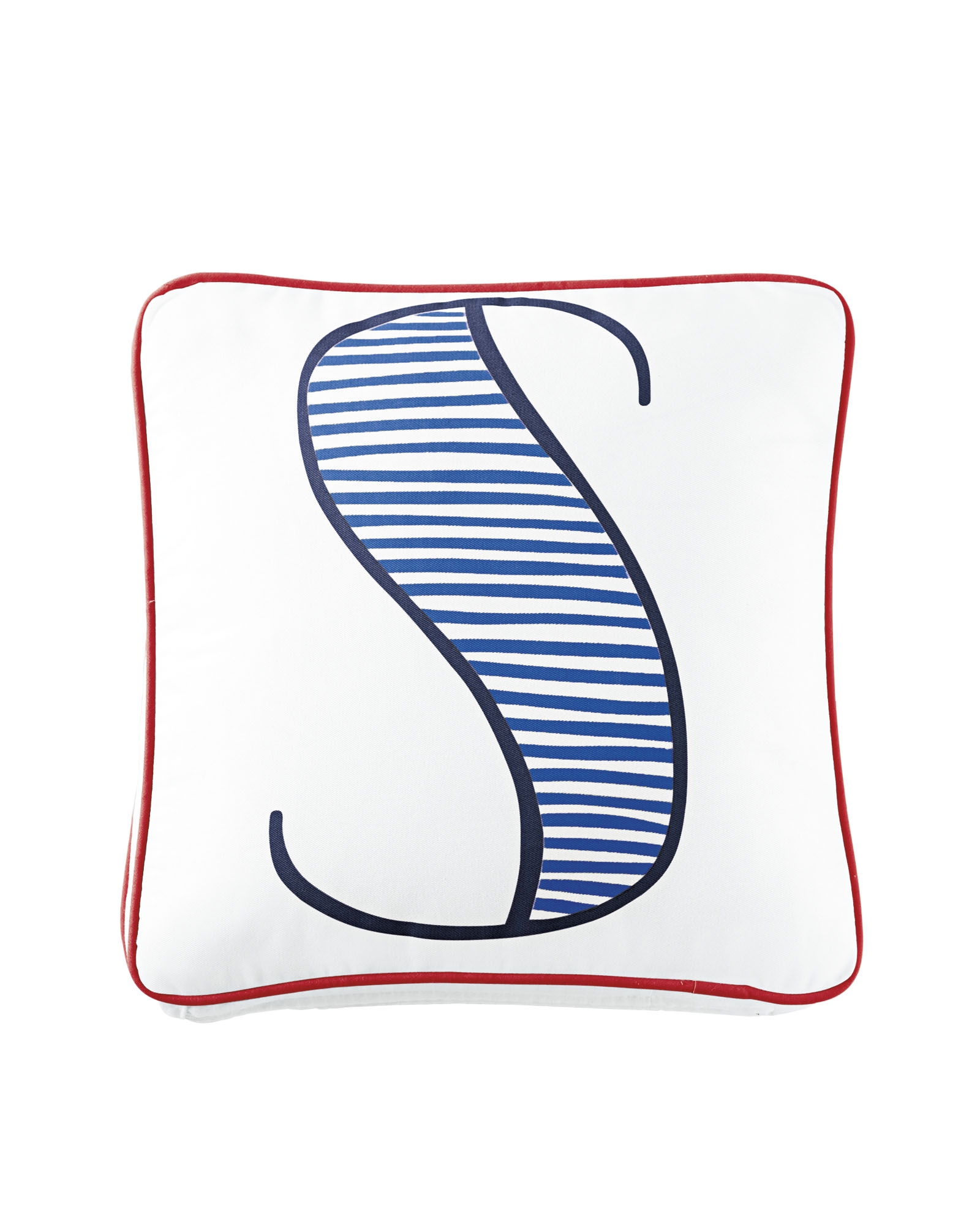 Schoolhouse Letter Pillow "B" - Cobalt/Navy - 14"SQ - PrimaLoftÂ® fill - Image 0