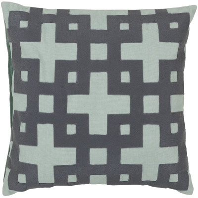 Intersecting Squares Cotton Throw Pillowby Surya - Image 0