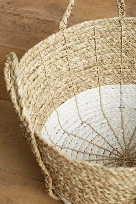 Balinese Tassel Basket - Round - Image 0