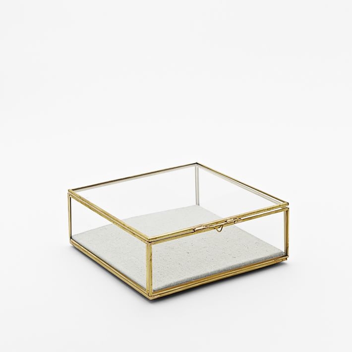 Golden Glass Shadow Box, Large Square - Image 0