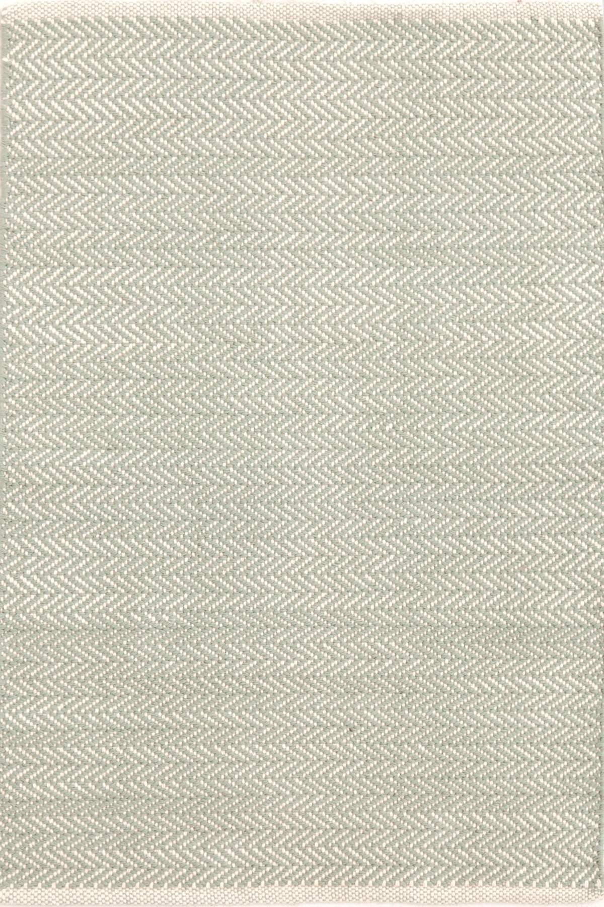 HERRINGBONE OCEAN WOVEN COTTON RUG -8' x 10' - Image 0