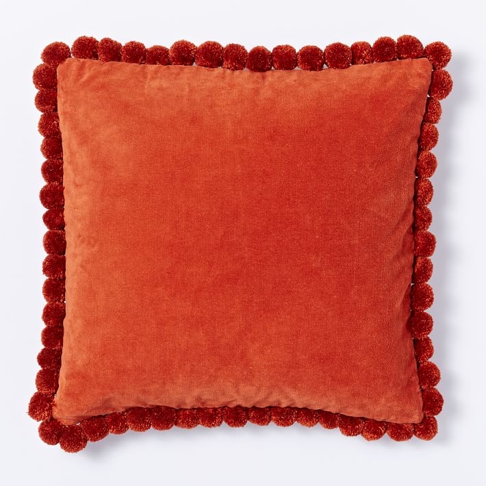 Jay Street Pom Pom Pillow Cover - Cayenne - 18" x 18" - Insert sold separately - Image 0