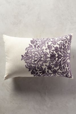 Vining Velvet Pillow - 16" x 24" - Lilac - Polyfill - Image 0