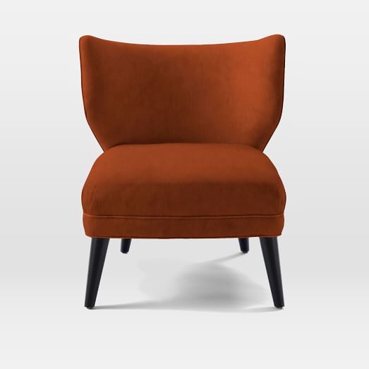 Retro Wing Chair- LUSTER VELVET, CAYENNE - Image 0