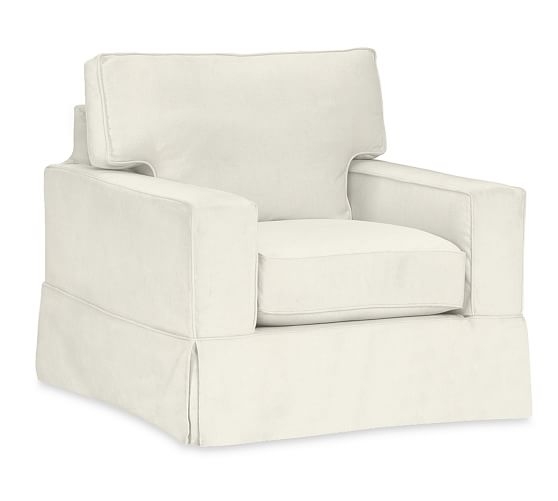PB Comfort Square Arm Slipcovered Armchair - Image 0
