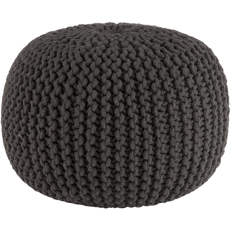 Knitted graphite pouf - Image 0