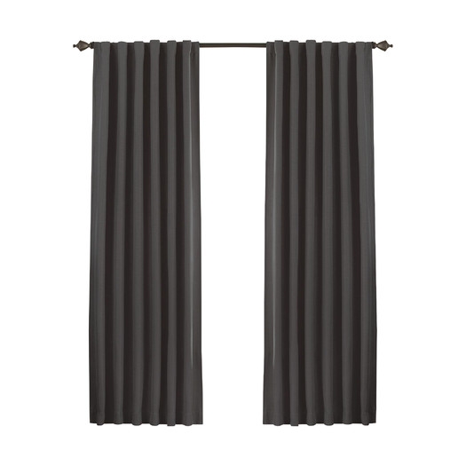 Fresno Single Curtain Panel - Charcoal , 52x63 - Image 0
