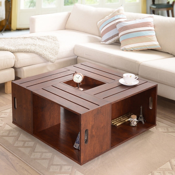 Furniture of America 'The Crate' Square Coffee Table with Open Shelf Storage - Image 0