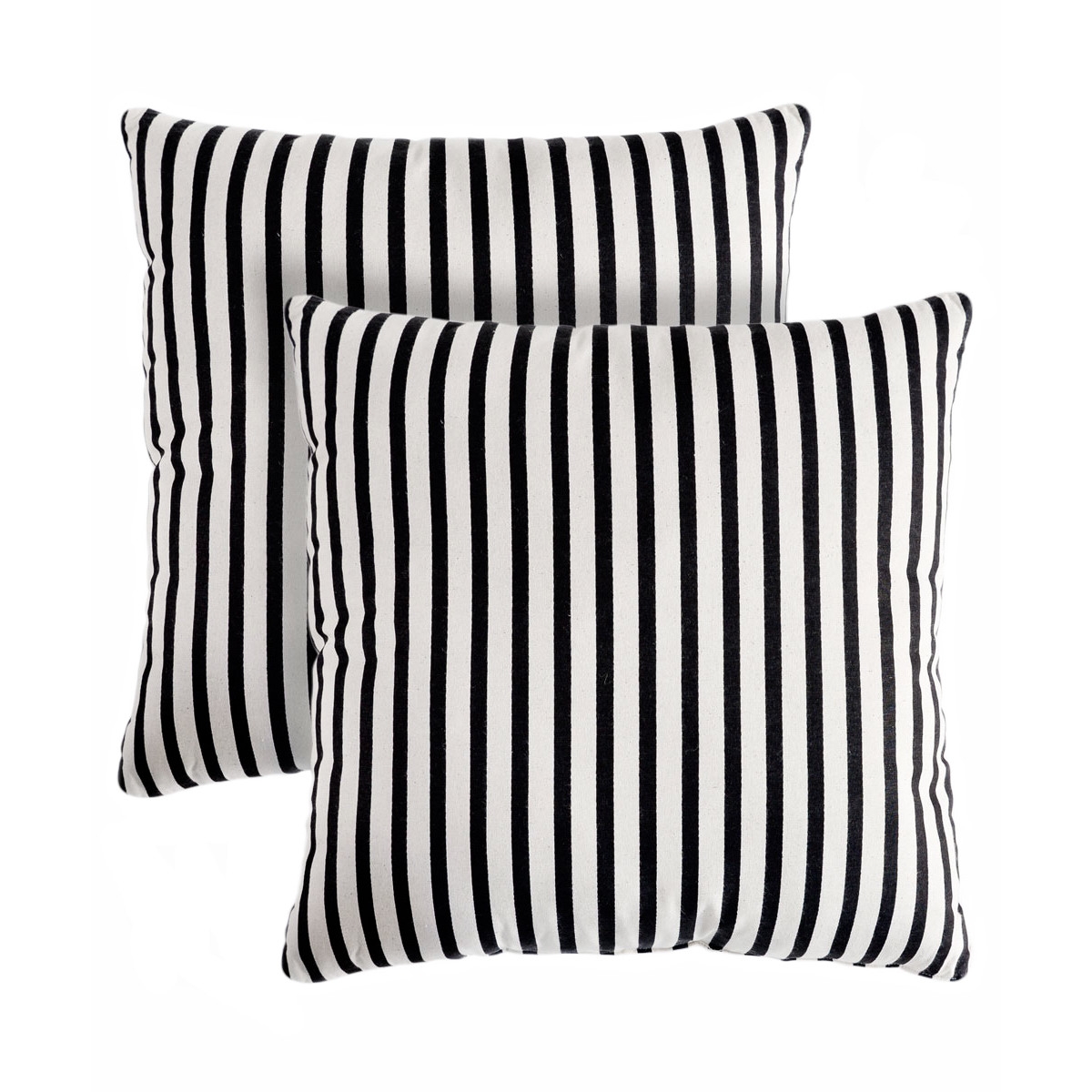 Medford Stripe Cotton Throw Pillow Set of 2 -18"sq. - Polyfill - Image 0