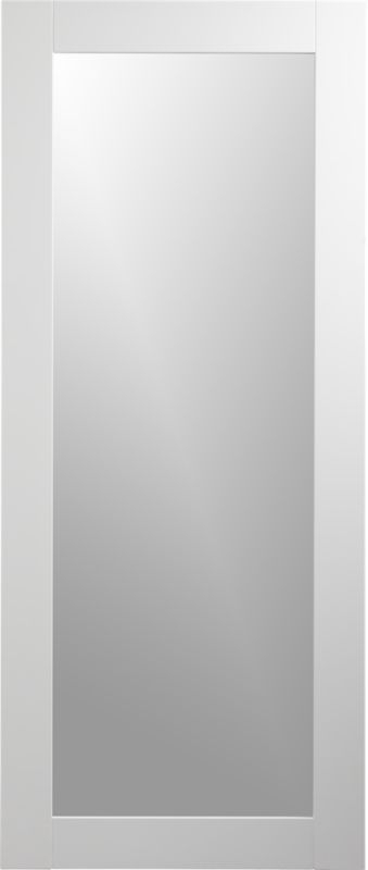 Hanging-leaning high-gloss white floor mirror - Image 0