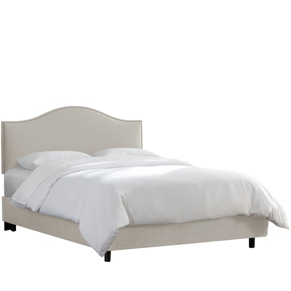Skyline Furniture Nail Button Bed - King, Light Grey - Image 0