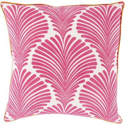 Cotton Throw Pillow - Hot Pink - 18" H x 18" W - Polyester Fill - Image 0