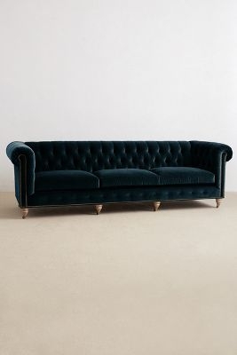 Velvet Grand Lyre Chesterfield Sofa, Wilcox - Image 0