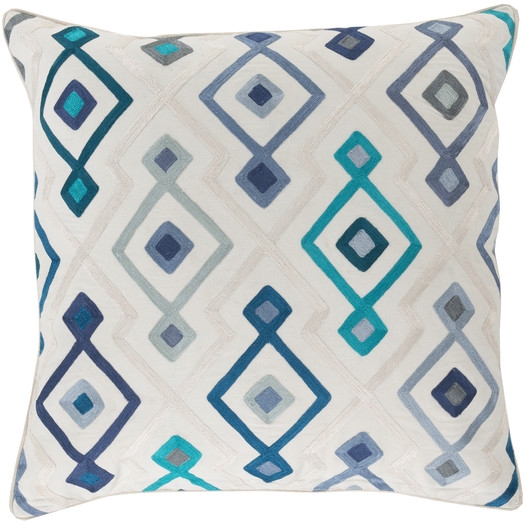 Cotton Throw Pillow - Teal - 18" x 18" - Polyester fill - Image 0