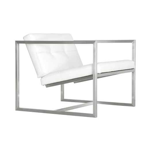 Delano Arm Chair-White Leather - Image 0