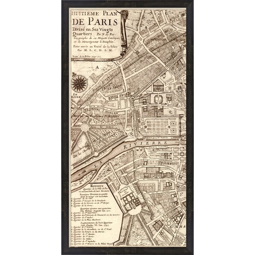 Plan de la Ville de Paris, 1715 by N De Fer Framed Graphic Art - Image 0
