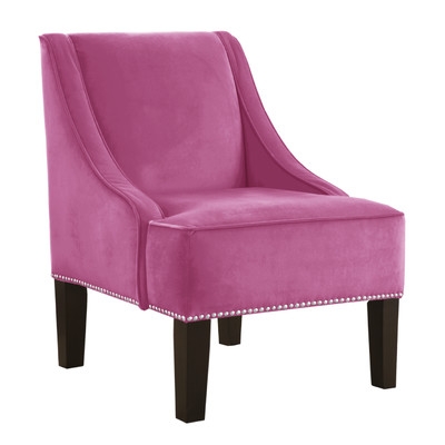 Nail Button Swoop Arm Chair - HOT PINK - Image 0