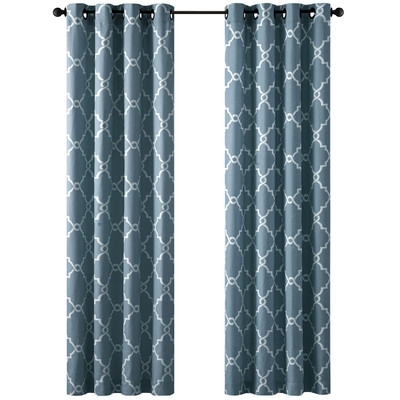 Saratoga Single Curtain Panel - Blue - 63" L x 50" - Image 0