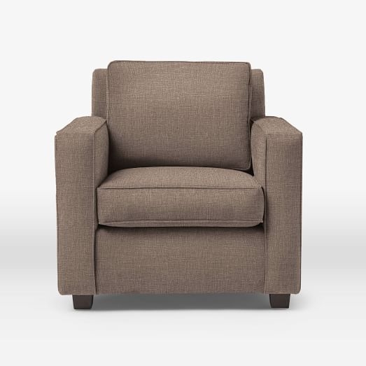 Henry Armchair, Tweed, Cacao - Linen Weave, Hazy Taupe - Image 0