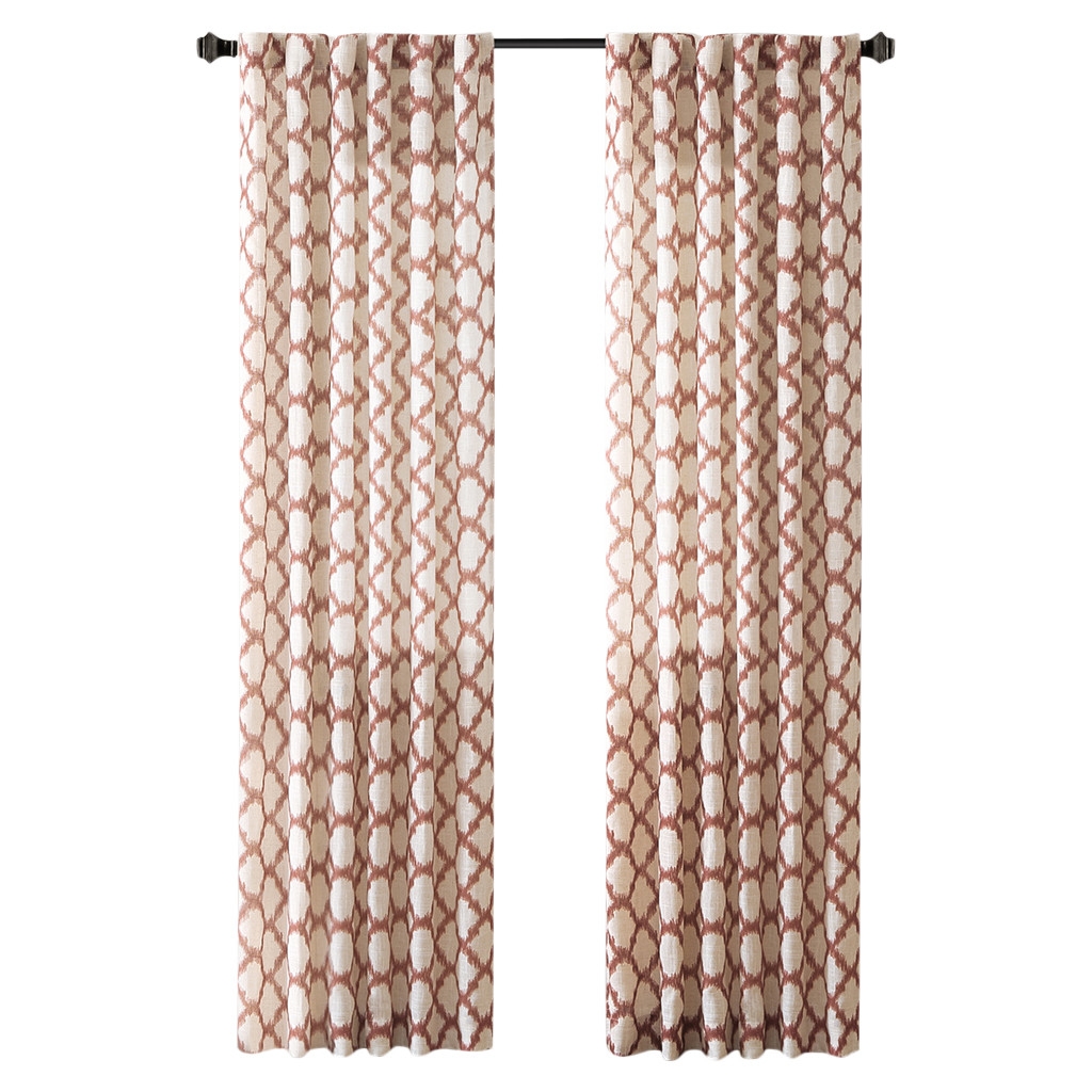 Nakita Linen Single Curtain Panel - Brick - 84" L x 50" W - Image 0
