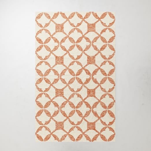 Tile Wool Kilim Rug - Mandarin-3' x 5' - Image 0