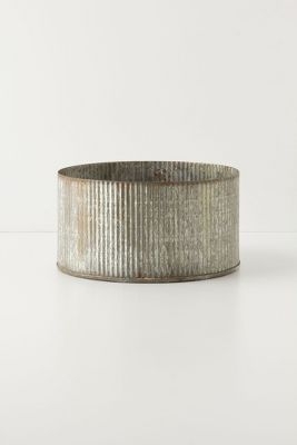 Ridged Zinc Pot - Small - Image 0