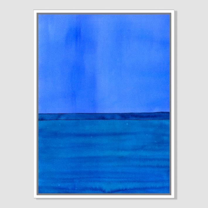 Roar + Rabbit Print - Color Horizon- Blue - 30"x40" (Canvas) -White frame - Image 0