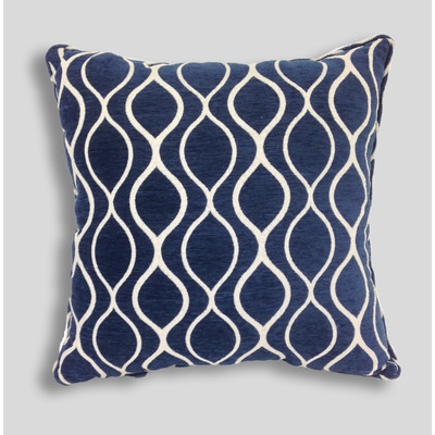 Gemma Chenille Geometric Toss Sapphire Throw Pillow - 20" H x 20" W - Polyfill - Image 0