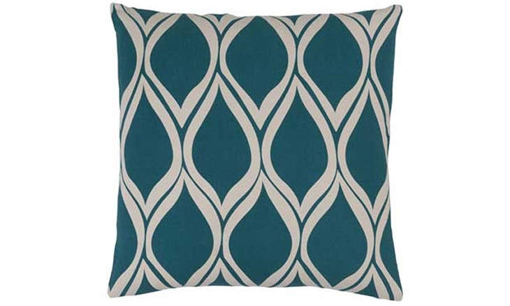 Tullah (Teal) Pillow	-18''x 18"-Down insert included - Image 0