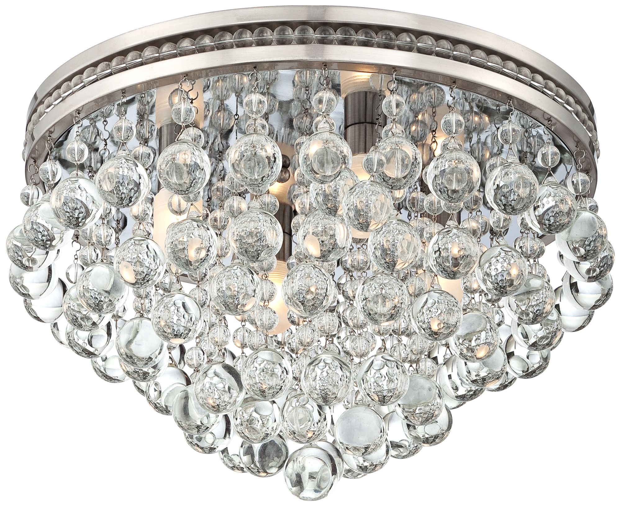 Regina Brushed Nickel 16" Wide Crystal Ceiling Light - Image 0