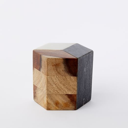 Marble + Wood Geometric Objects - Hexagon - Image 0