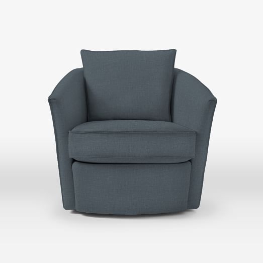 Duffield Swivel Chair - Linen Weave, Regal Blue - Image 0