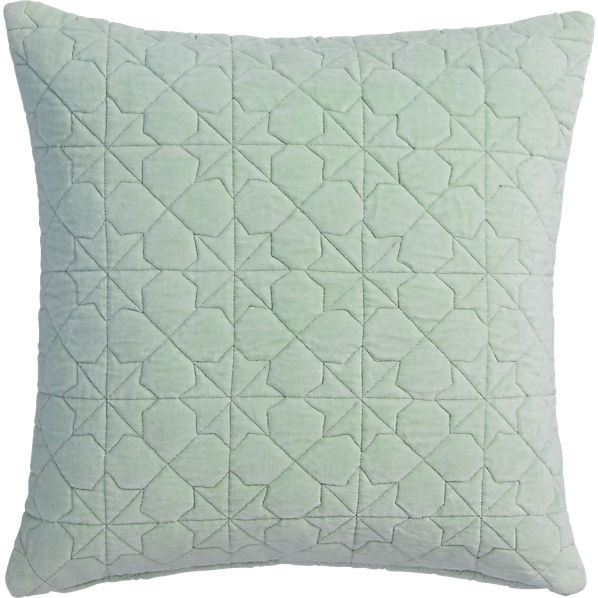 August quilted pillow - Mint -16"Wx16"H - With Insert - Image 0