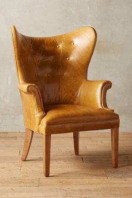 Premium Leather Wingback Chair - Lager - Image 0