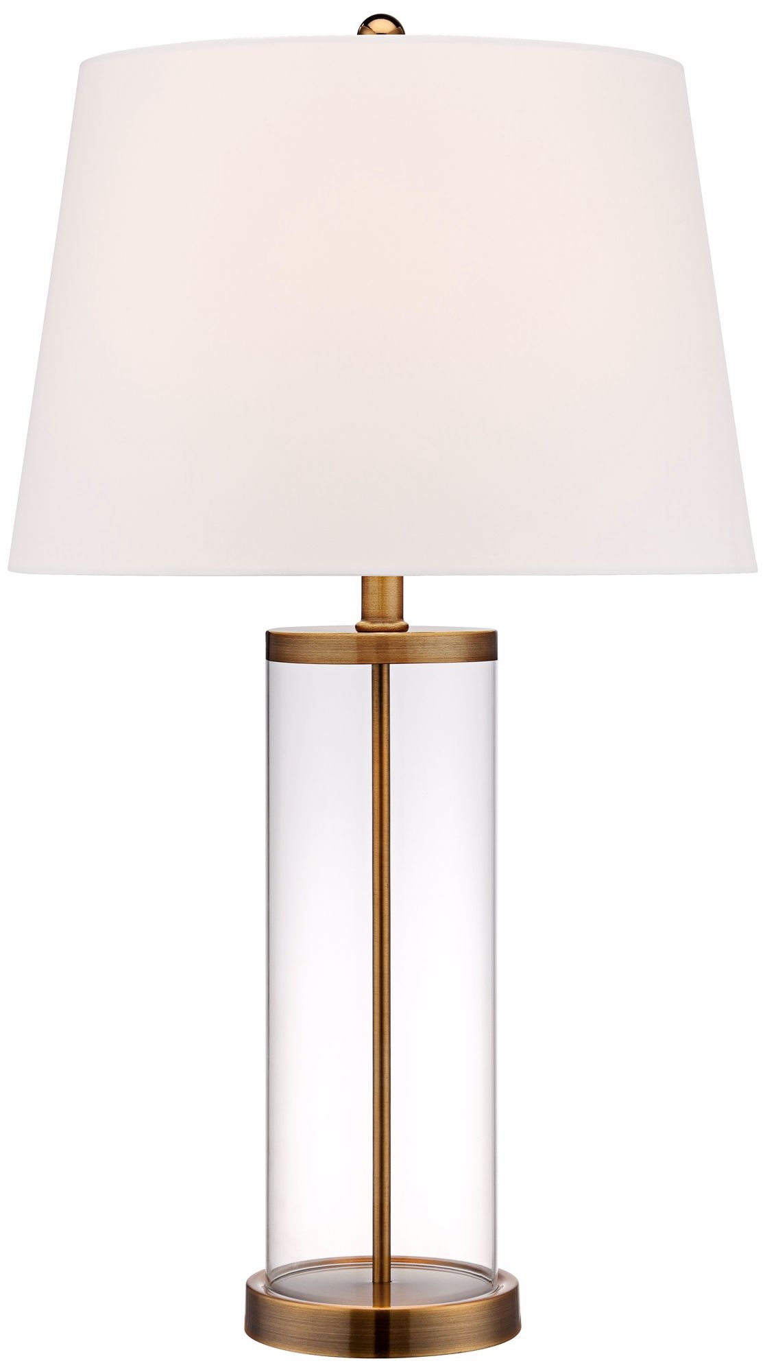Glass and Gold Cylinder Fillable Table Lamp - Image 0
