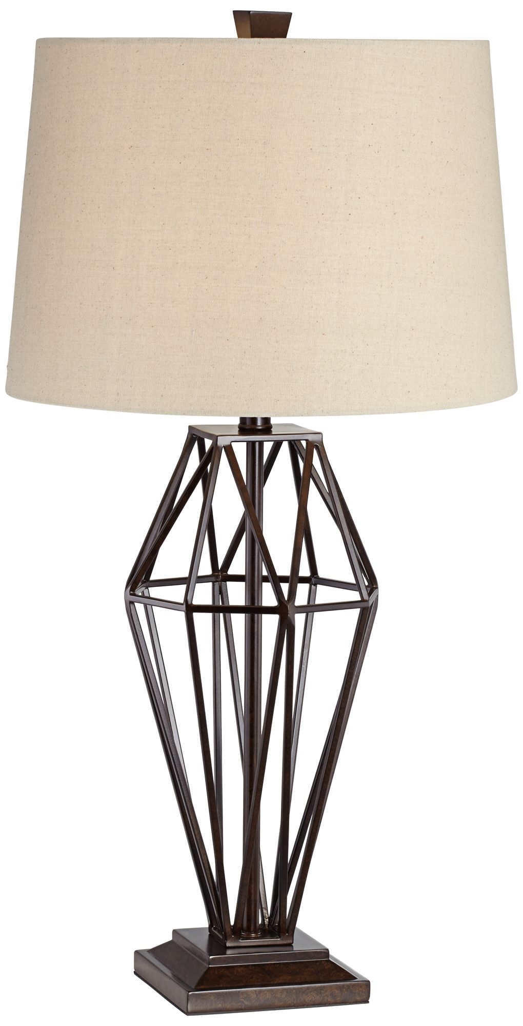 Franklin Iron Works Grid Openwork Bronze Table Lamp - Image 0