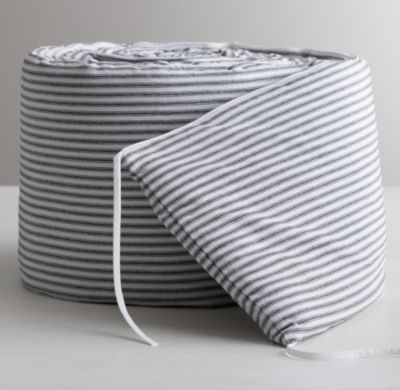 garment-dyed ticking stripe crib bumper - Image 0