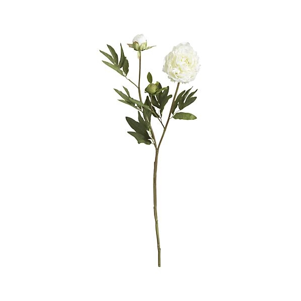 White Peony Artificial Flower Stem - Image 0