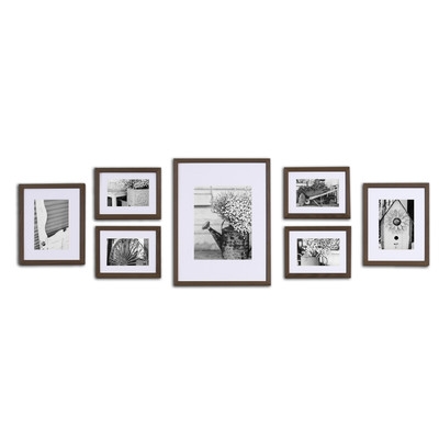 Gallery 7 Piece Perfect Wall Picture Frame Set - Walnut - Image 0