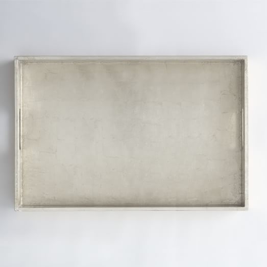 Large Rectangle Lacquer Trays - Silver Lacquer - Image 0