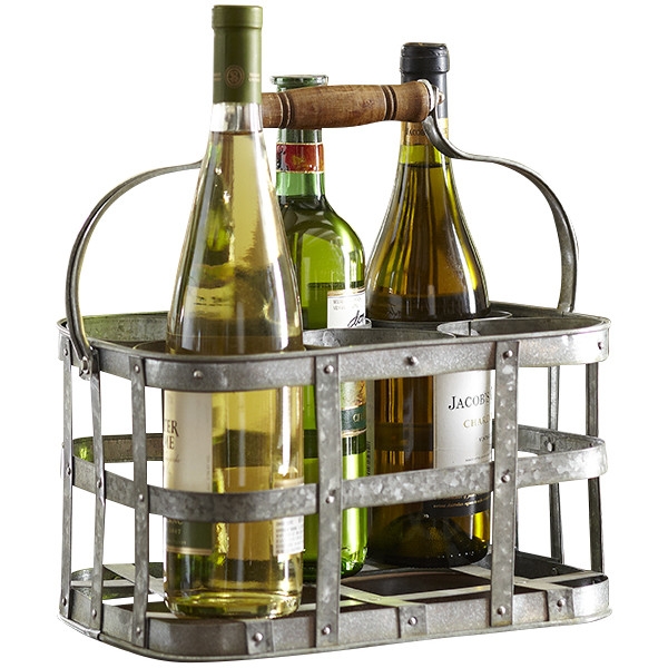 Galvanized 6-Bottle Tabletop Wine Rack - Image 0