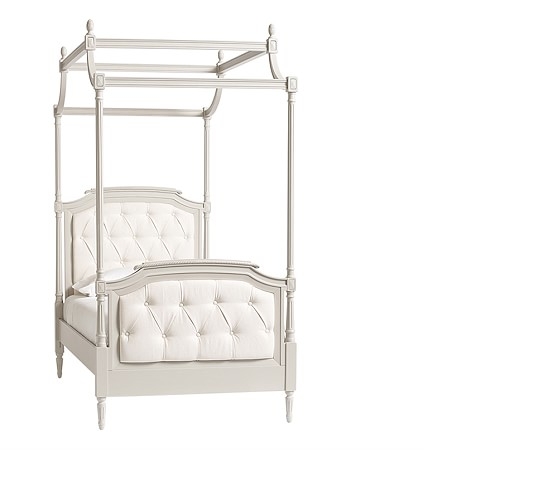 Blythe Tufted Canopy Bed, Full, Vintage Gray - Image 0