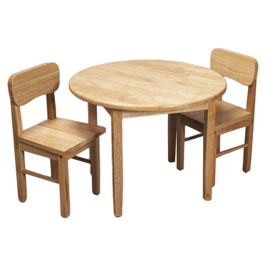 Kids 3 Piece Table and Chair Set - Natural - Image 0