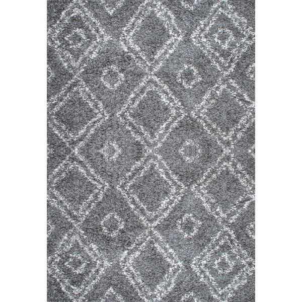 Alexa My Soft and Plush Moroccan Trellis Grey Easy Shag Rug - Image 0