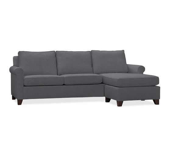 CAMERON ROLL ARM UPHOLSTERED SOFA WITH REVERSIBLE CHAISE SECTIONAL - Image 0